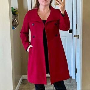 Old Navy Long Red Pea Coat